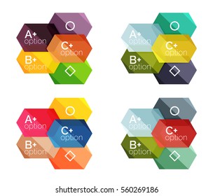 Set of vector abstract infographics content boxes. Modern business colorful templates
