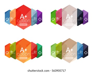 Set of vector abstract infographics content boxes. Modern business colorful templates