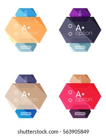 Set of vector abstract infographics content boxes. Modern business colorful templates