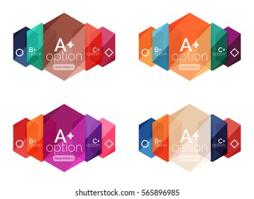 Set of vector abstract infographics content boxes. Modern business colorful templates