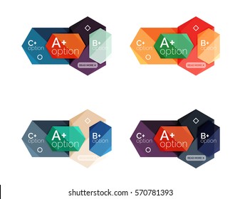 Set of vector abstract infographics content boxes. Modern business colorful templates