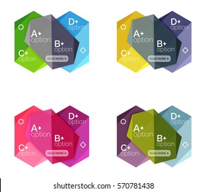 Set of vector abstract infographics content boxes. Modern business colorful templates