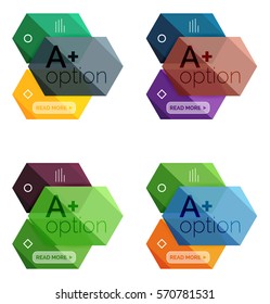 Conjunto de cuadros de contenido de infografías abstractas vectoriales. Modernas plantillas de colores empresariales