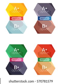 Conjunto de cuadros de contenido de infografías abstractas vectoriales. Modernas plantillas de colores empresariales