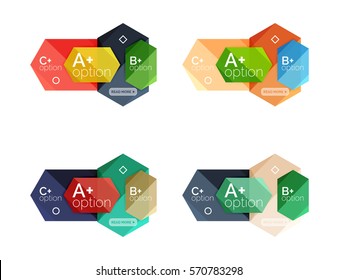 Set of vector abstract infographics content boxes. Modern business colorful templates