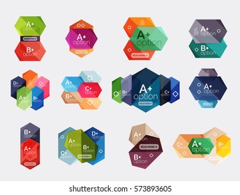 Set of vector abstract infographics content boxes. Modern business colorful templates