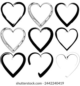 Conjunto de trazos de tinta abstracta vectorial