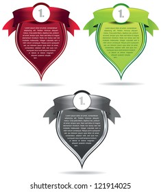 Set of vector abstract label shield background for text