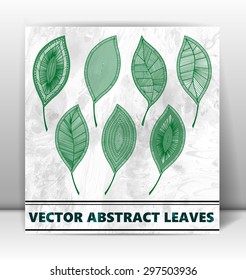 Set of vector abstract leaves isolated. EPS10.