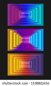 set Vector abstract line liquid square shaple colorful gradient design background template. Suitable for persentation, business, web, or anything.