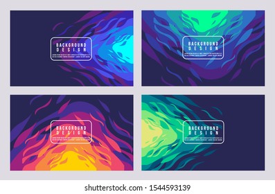 set Vector abstract line, liquid, round, shaple, colorful gradient design background template. Suitable for persentation, web Header, or anything. EPS Vector.