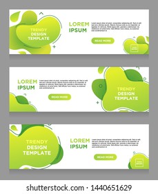 Set vector abstract liquid color design banner web template. Modern flat material design