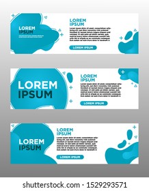 Set vector abstract liquid color design banner web template. Modern flat material design - Vector