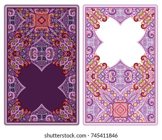 Set of vector abstract ornamental nature color frames. 2 ethnic vertical banners templates