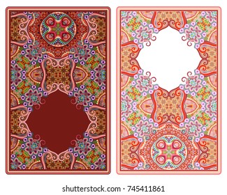 Set of vector abstract ornamental nature color frames. 2 ethnic vertical banners templates