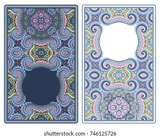 Set of vector abstract ornamental nature color frames. 2 ethnic vertical banners templates