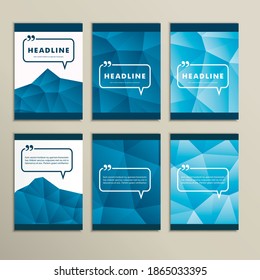 Set vector abstract paintings on blue background