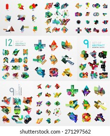 Set of vector abstract paper elements, infographics templates, presentation, banners