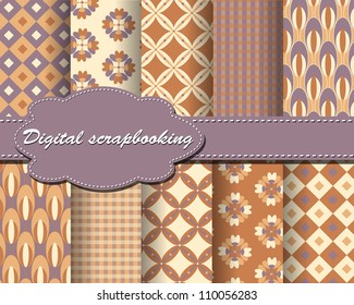 set of vector abstract paper for scrapbook