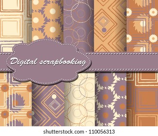 set of vector abstract paper for scrapbook