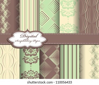 set of vector abstract paper for scrapbook