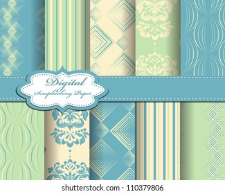 set of vector abstract paper for scrapbook
