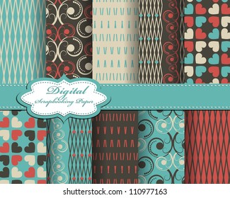 set of vector abstract paper for scrapbook