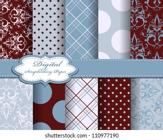 set of vector abstract paper for scrapbook