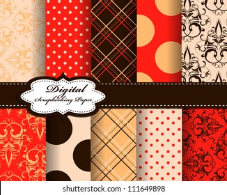 set of vector abstract paper for scrapbook