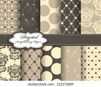 set of vector abstract paper for scrapbook