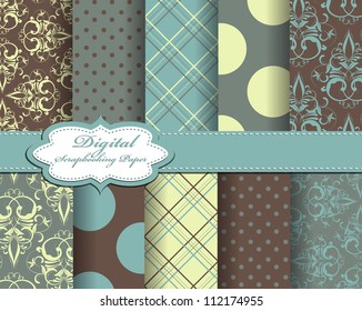 set of vector abstract paper for scrapbook