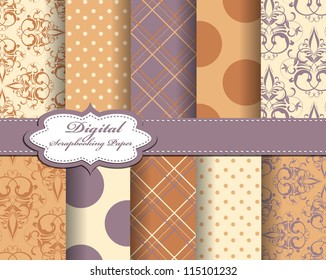 set of vector abstract paper for scrapbook