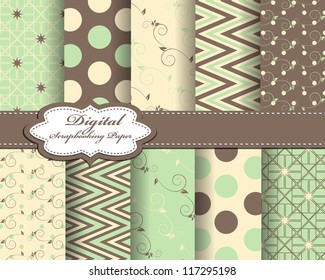 set of vector abstract paper for scrapbook