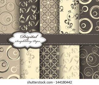 set of vector abstract paper for scrapbook