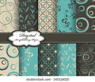 set of vector abstract paper for scrapbook
