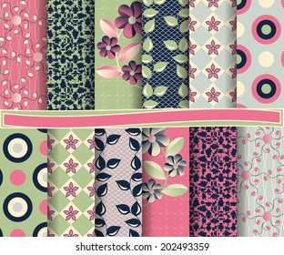  set  of vector abstract pattern background, for scrapbook