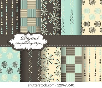 set of vector abstract pattern paper for scrapbook