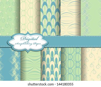set of vector abstract pattern paper for scrapbook