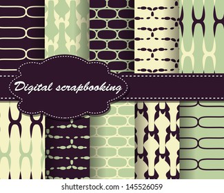 set of vector abstract pattern paper for scrapbook