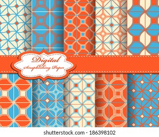 set of vector abstract pattern paper for scrapbook