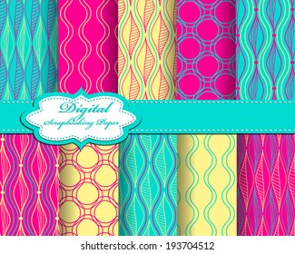 set of vector abstract pattern paper for scrapbook