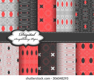 Set of vector abstract pattern paper for scrapbook. Can be used for wallpaper, pattern fills, web page background, surface textures. Gorgeous abstract background 