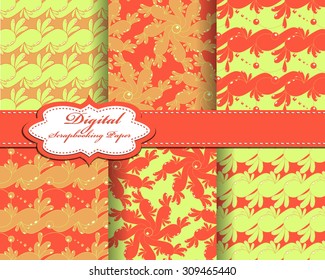 Set of vector abstract pattern paper for scrapbook. Can be used for wallpaper, pattern fills, web page background, surface textures. Gorgeous abstract background 