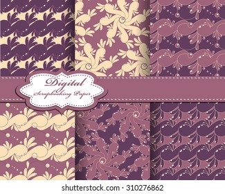 Set of vector abstract pattern paper for scrapbook. Can be used for wallpaper, pattern fills, web page background, surface textures. Gorgeous abstract background 