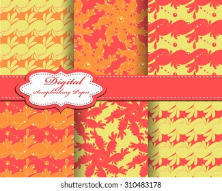 Set of vector abstract pattern paper for scrapbook. Can be used for wallpaper, pattern fills, web page background, surface textures. Gorgeous abstract background 
