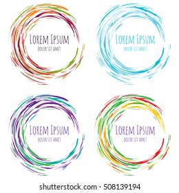 Set of vector abstract round frames with your text