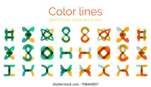 Set of vector abstract shapes, geometric elements