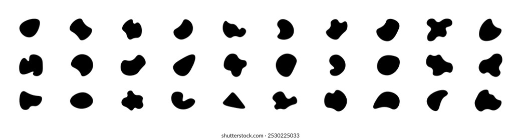 Set of vector abstract shapes. Isolated creative objects of various shapes. Modern color geometric template for design. Illustration in flat style.	