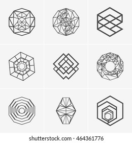 Set of vector abstract signs and emblems.