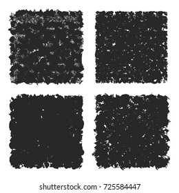 Set of vector abstract square backgrounds from artistic ink spots and strokes of black paint. Collection of grunge textures.